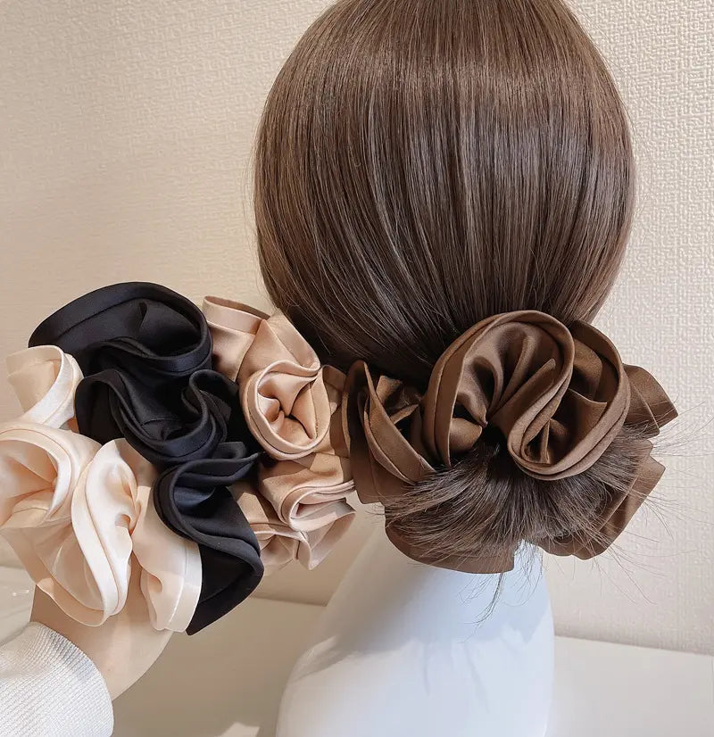 Trendy Satin Scrunchies - Oversized Hair Loops & Headbands for Effortless Chic Styling